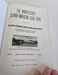 60th Anniversary Slovak American Cookbook 1952 Hardcover 22nd Ed-Awesome VtgCond